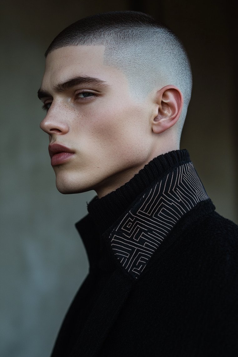 Buzz Cut With a Fade and Design