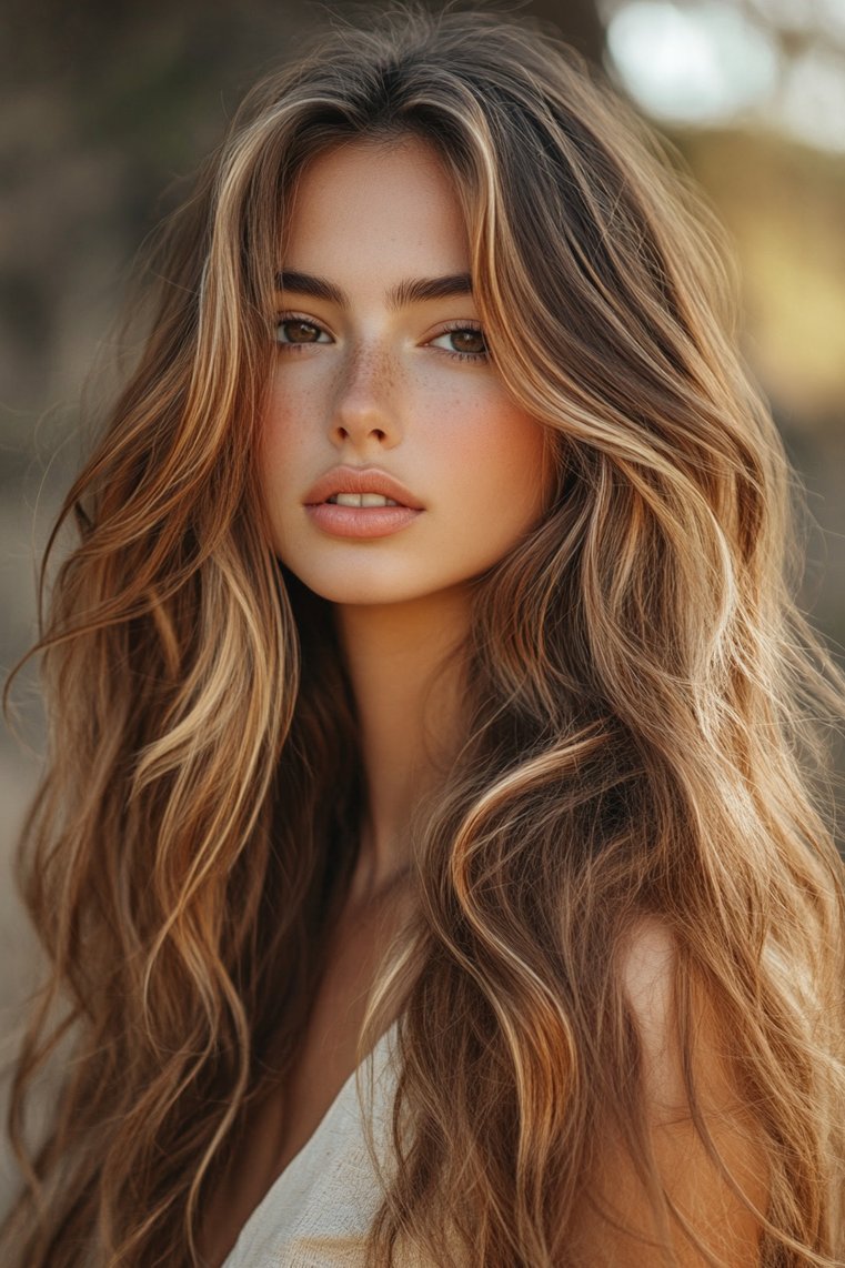 Caramel Highlights With Loose Waves