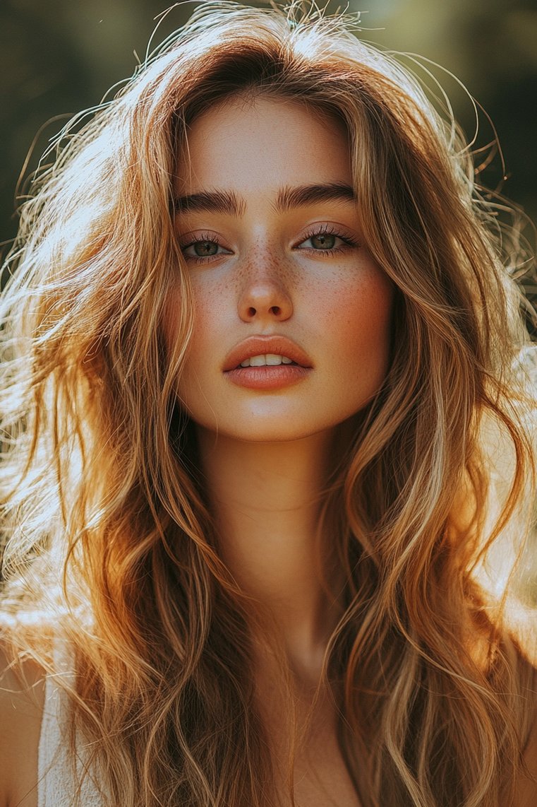 Caramel Highlights With a Tousled Finish