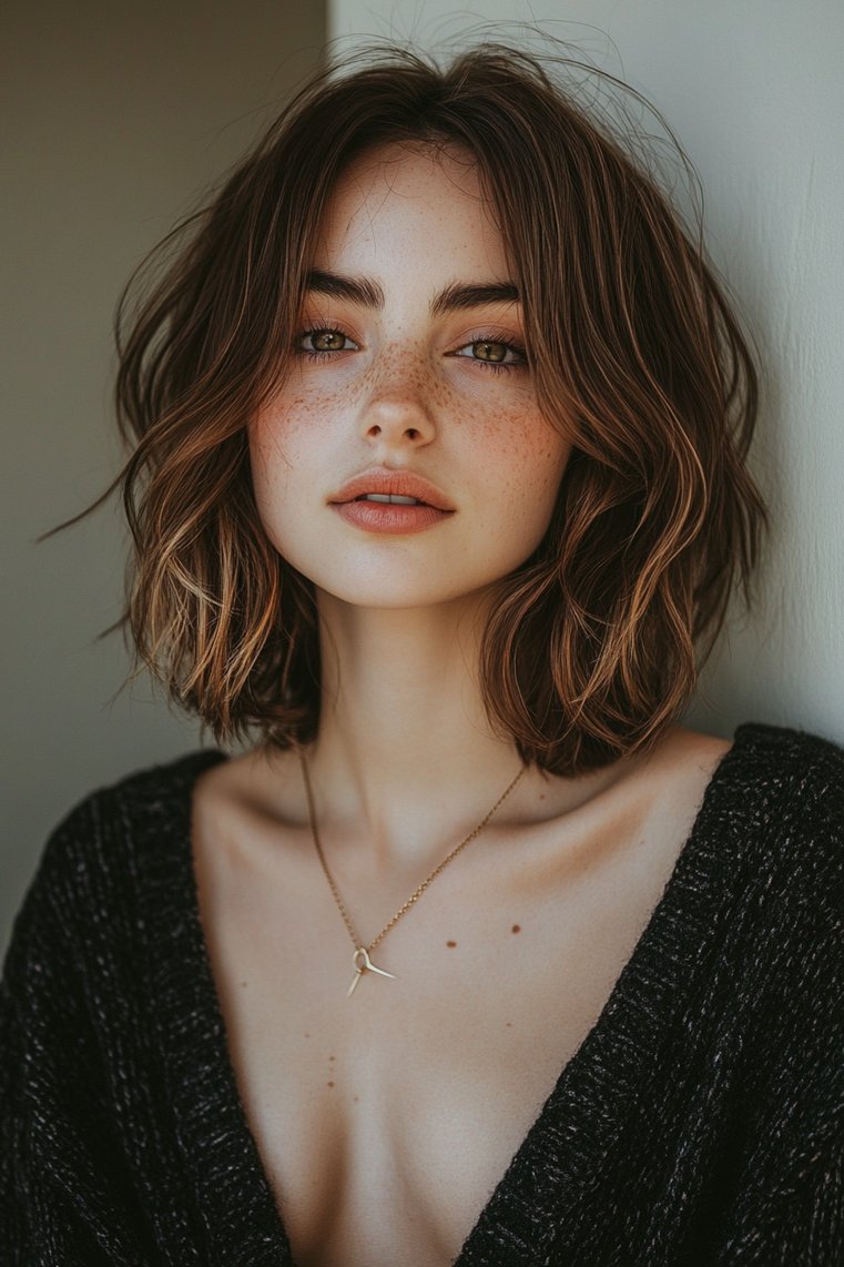 Chin-Length Hair With Highlights