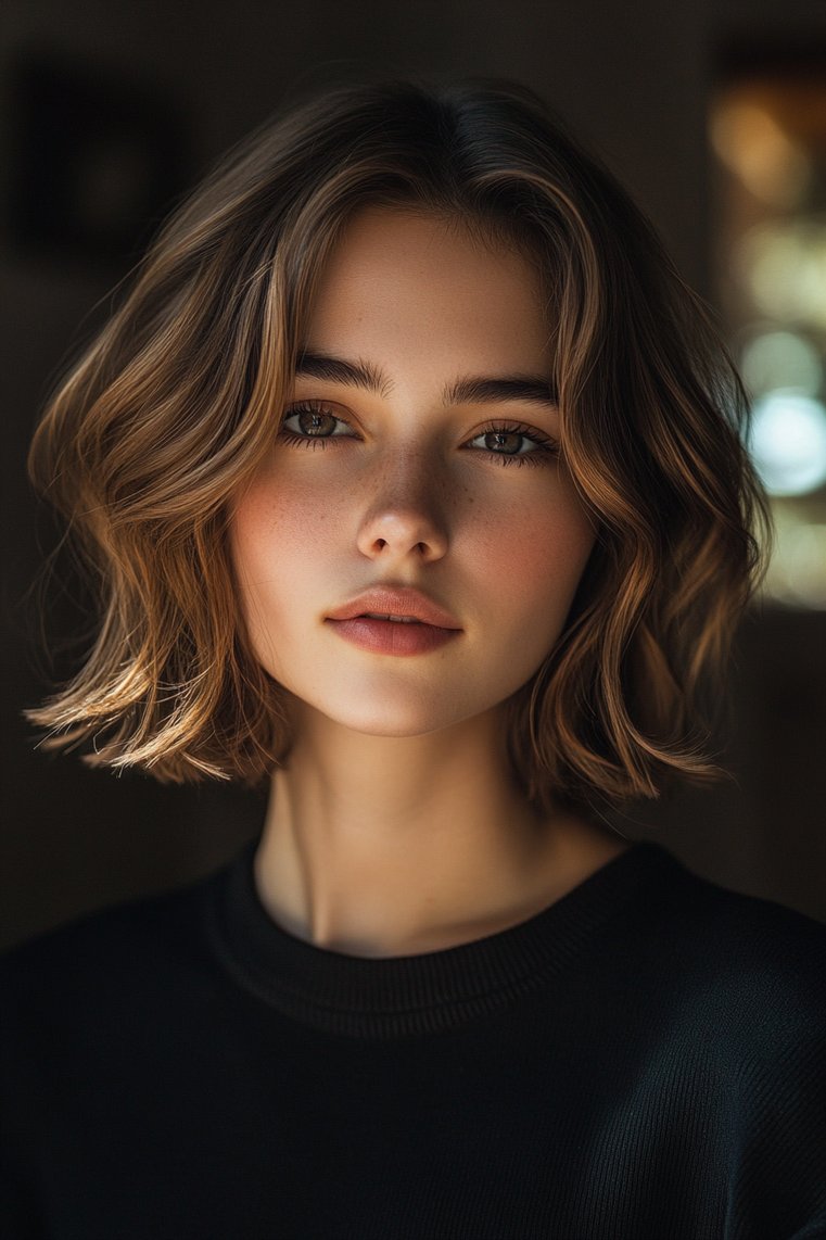 Chin-Length Hair With Side Part