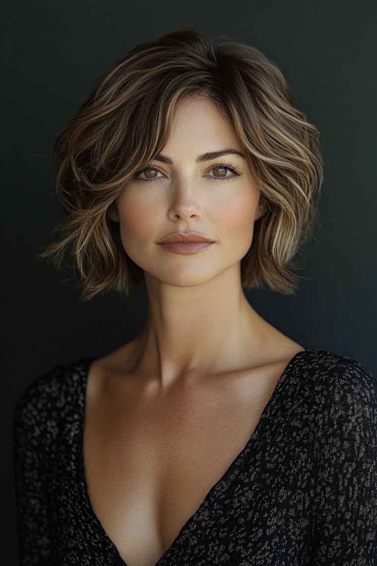 Chocolate Balayage With Honey Highlights