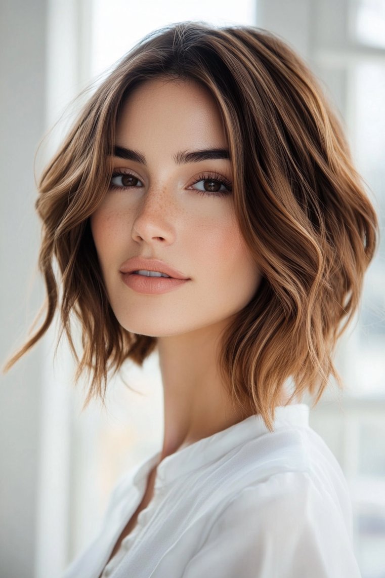Chocolate Brown With Caramel Balayage