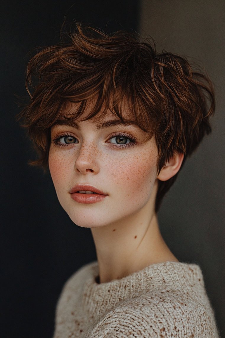 Choppy Brown Pixie