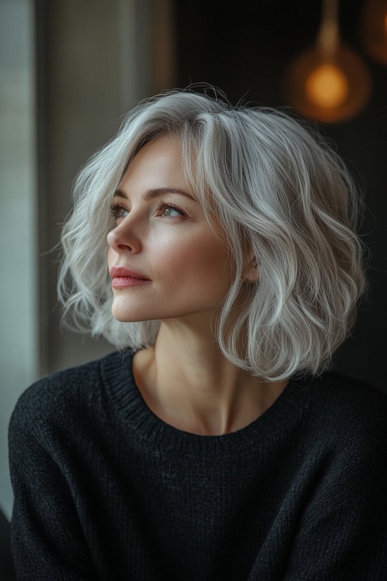 Choppy Gray Bob