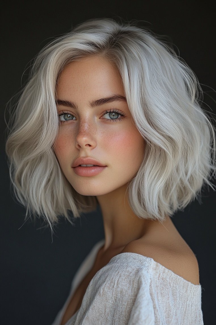 Classic Blunt Cut Gray Bob