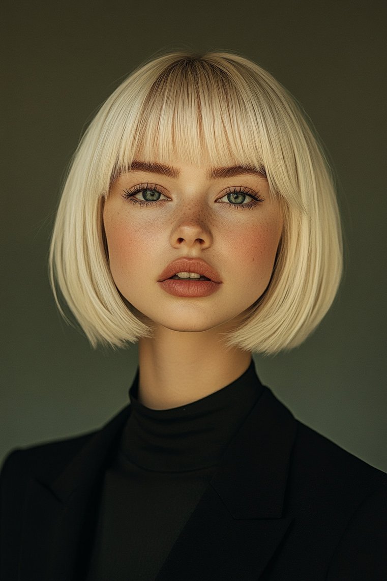 Classic Bob With Bangs