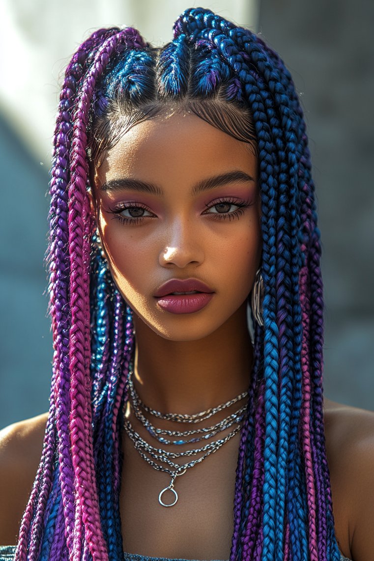 Colorful Box Braids