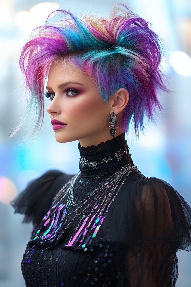 Colorful Mohawk With Ombre