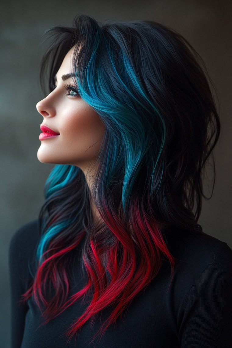 Colorful Shag With Bold Highlights