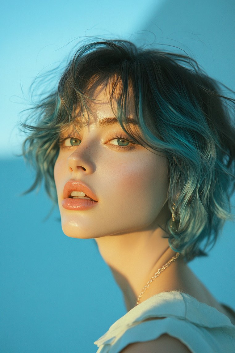 Cool Blue Ombre on Short Waves