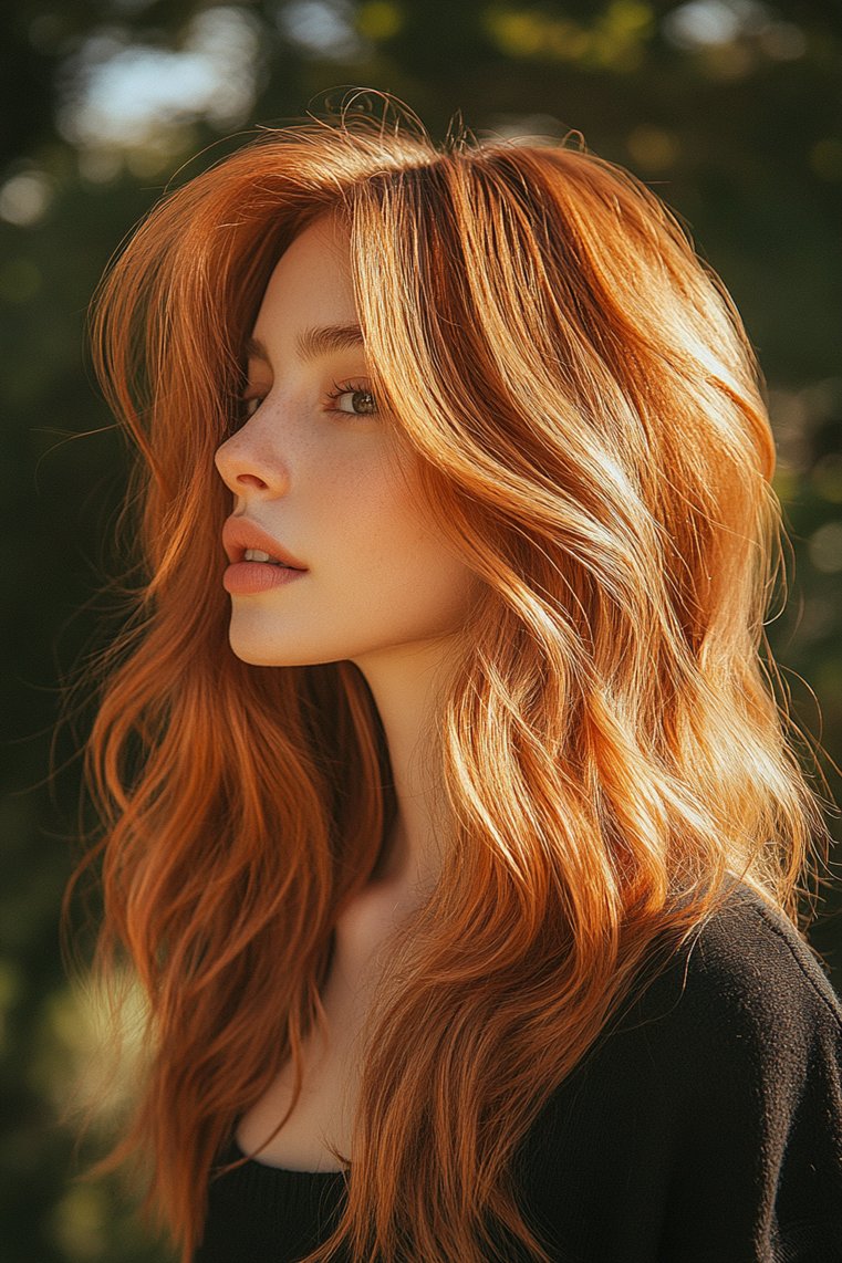 Copper Balayage for a Warm Glow