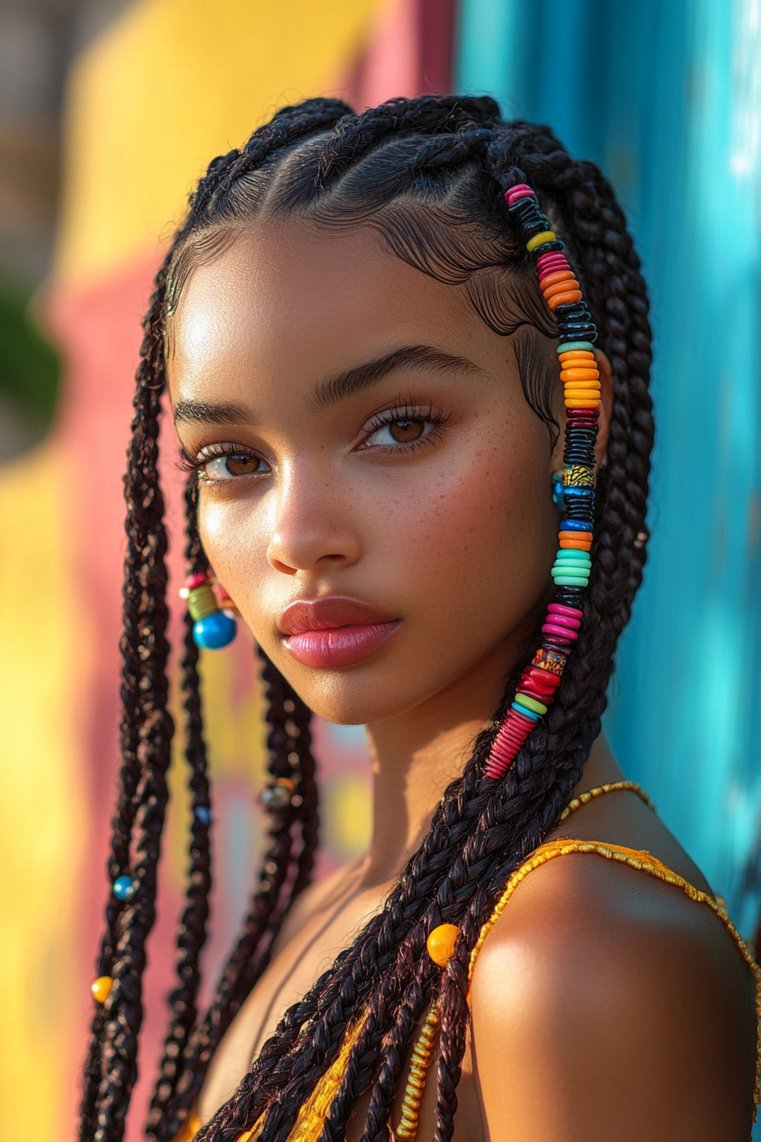 Cornrow Braids With a Side Part