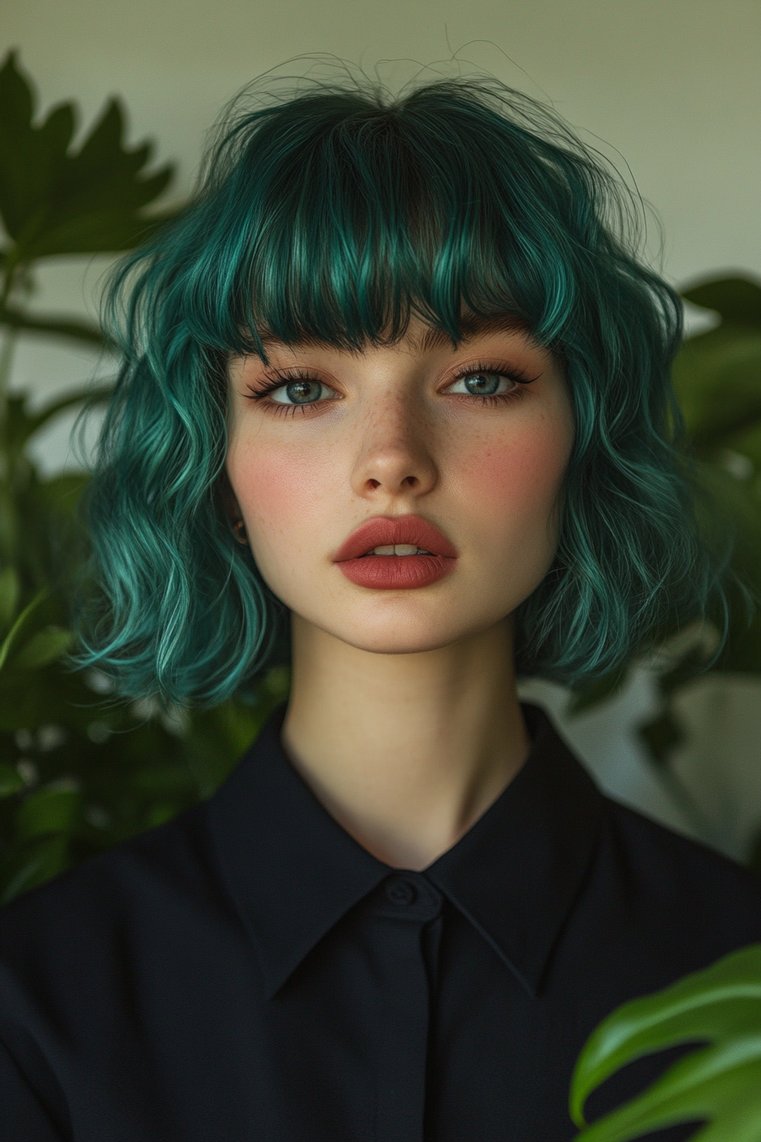 Creative Hair Color With Micro Bangs