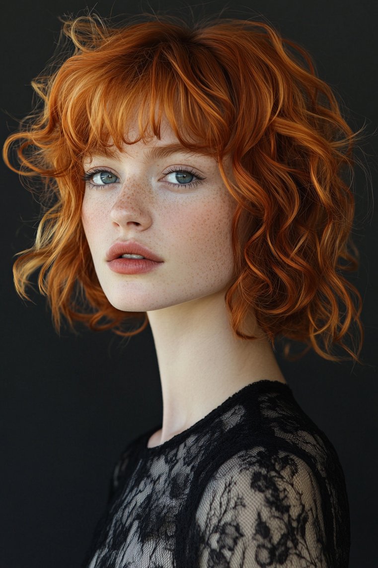 Curly Bangs With a Short Cut