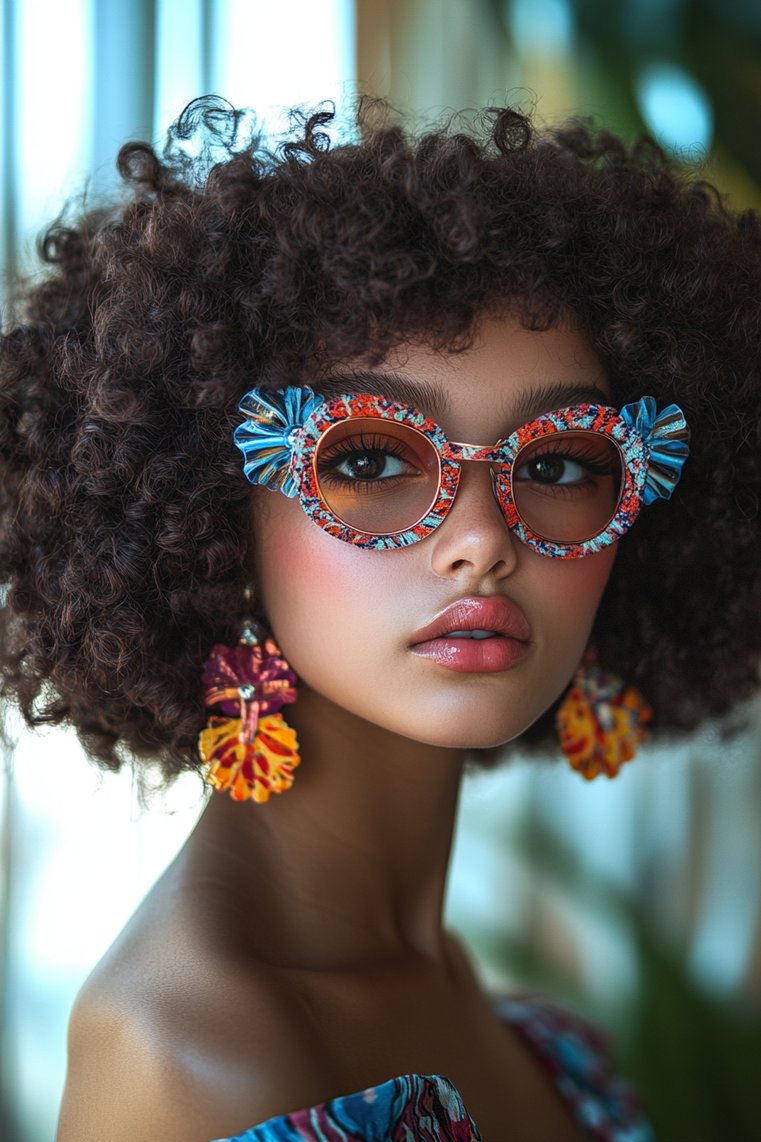 Curly Bob With Accessories