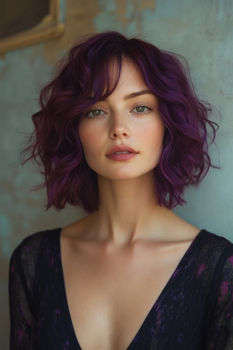 Curly Bob With Bold Colors