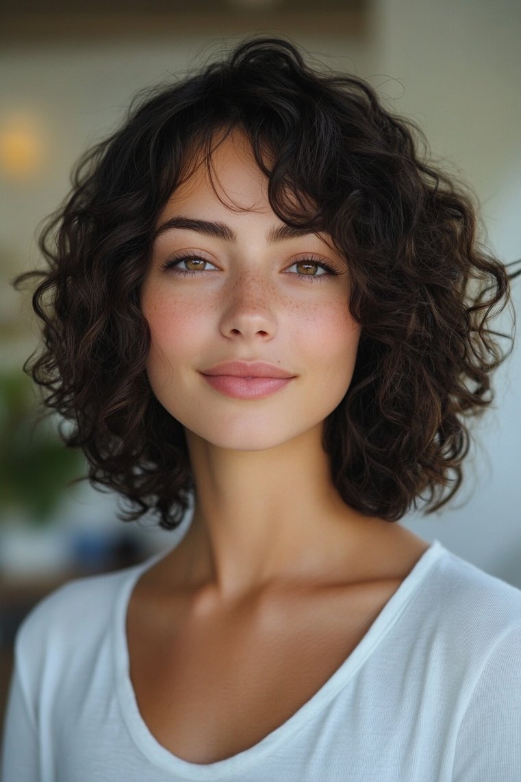 Curly Bob With Face-Framing Layers