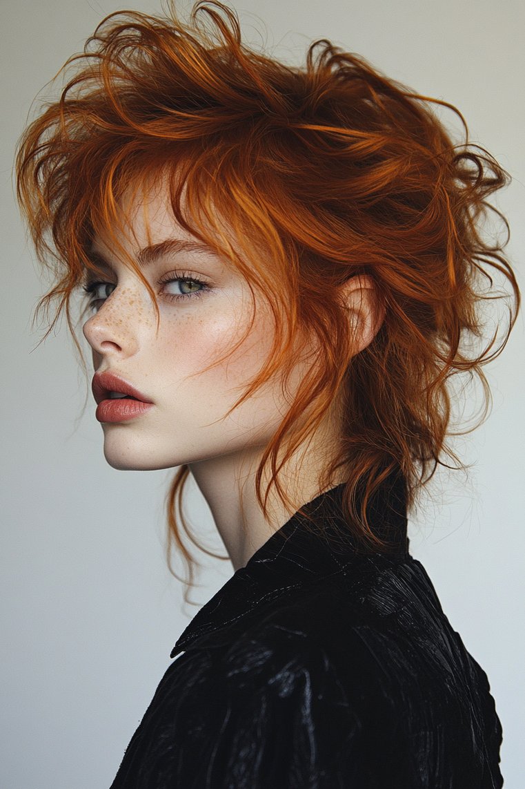 Curly Bob With Mohawk Elements