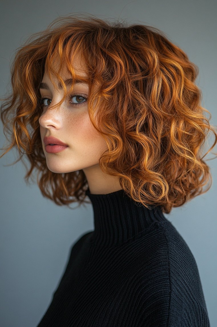 Curly Bob With Ombre