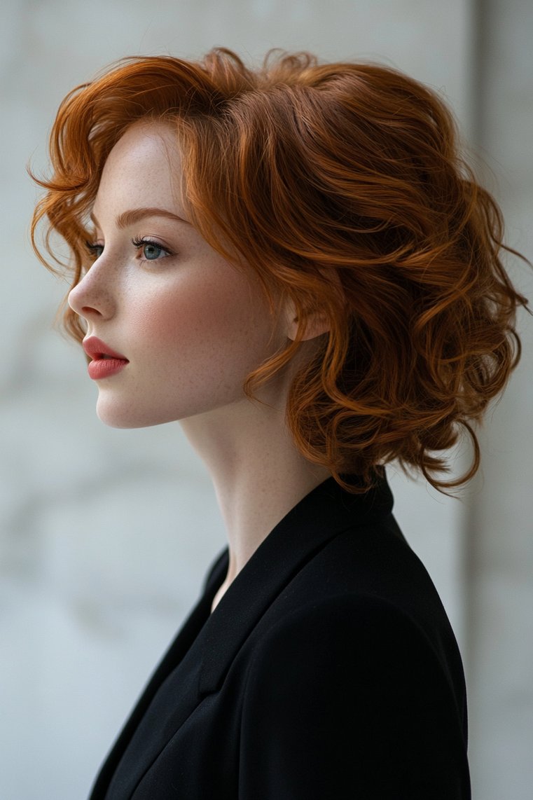 Curly Bob With Tapered Sides