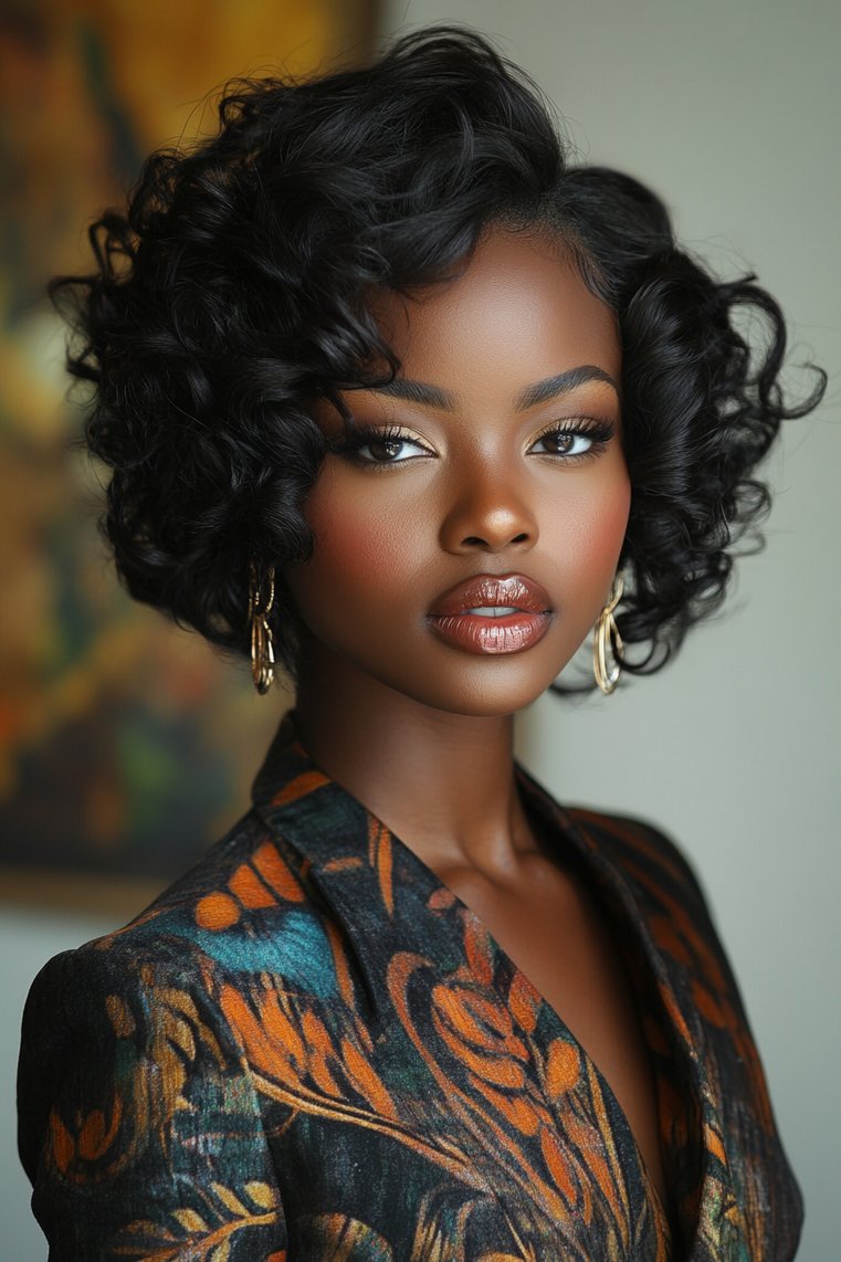 Curly Bob With Undercut