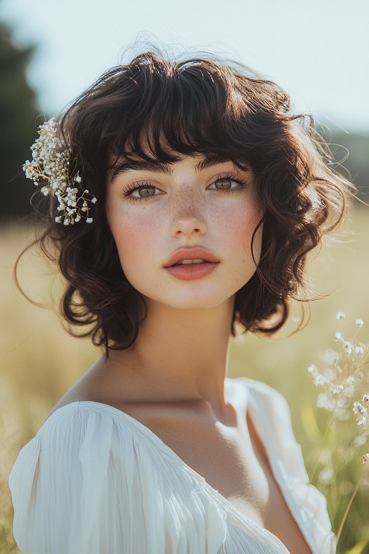 Curly Bob With a Half-Up Style