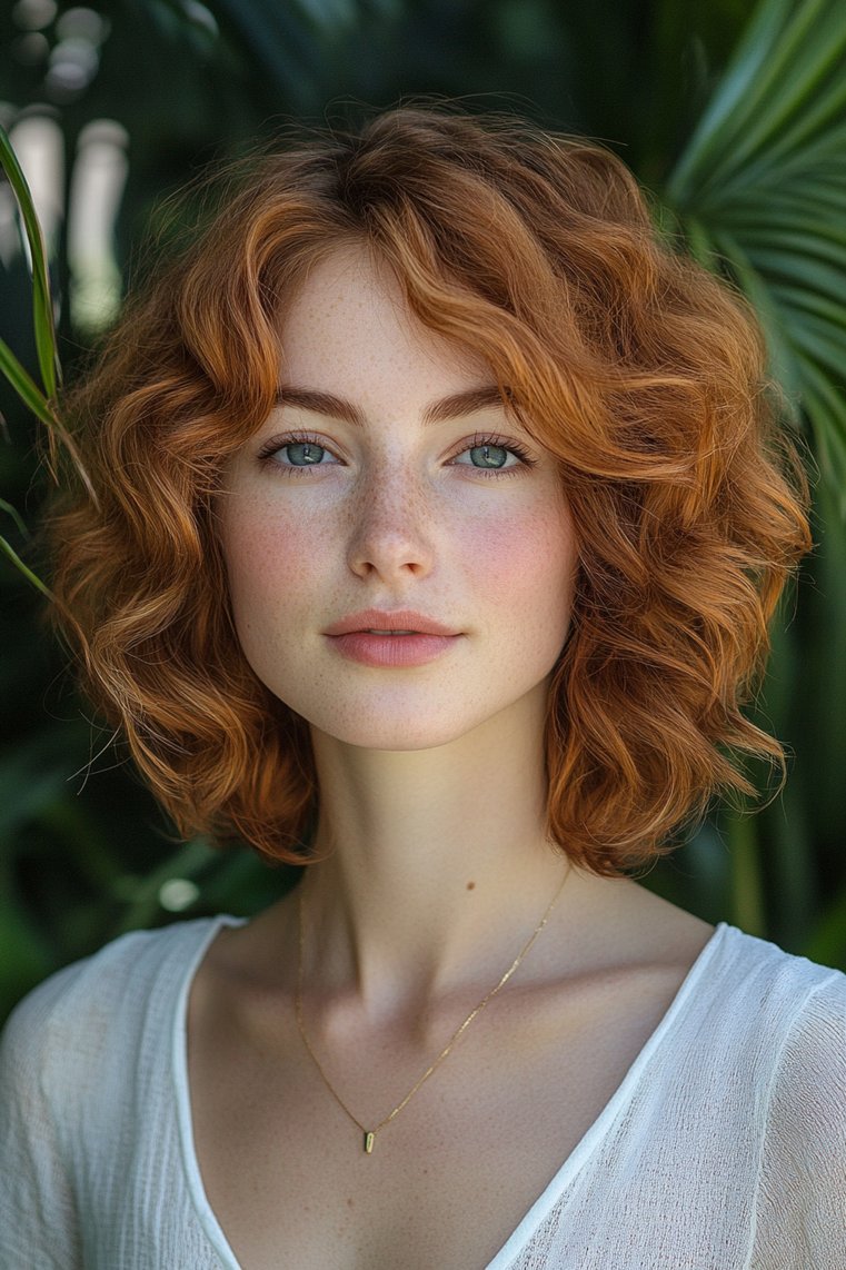 Curly Chin-Length Hairstyle