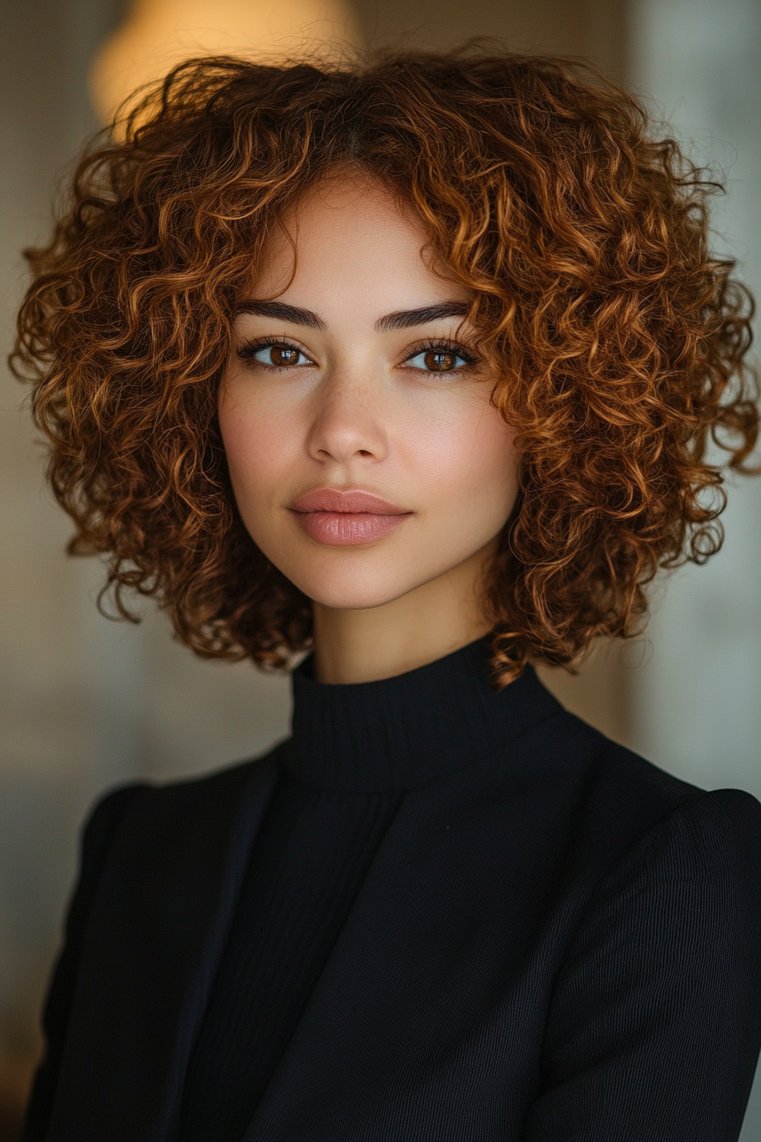 Curly Choppy Bob