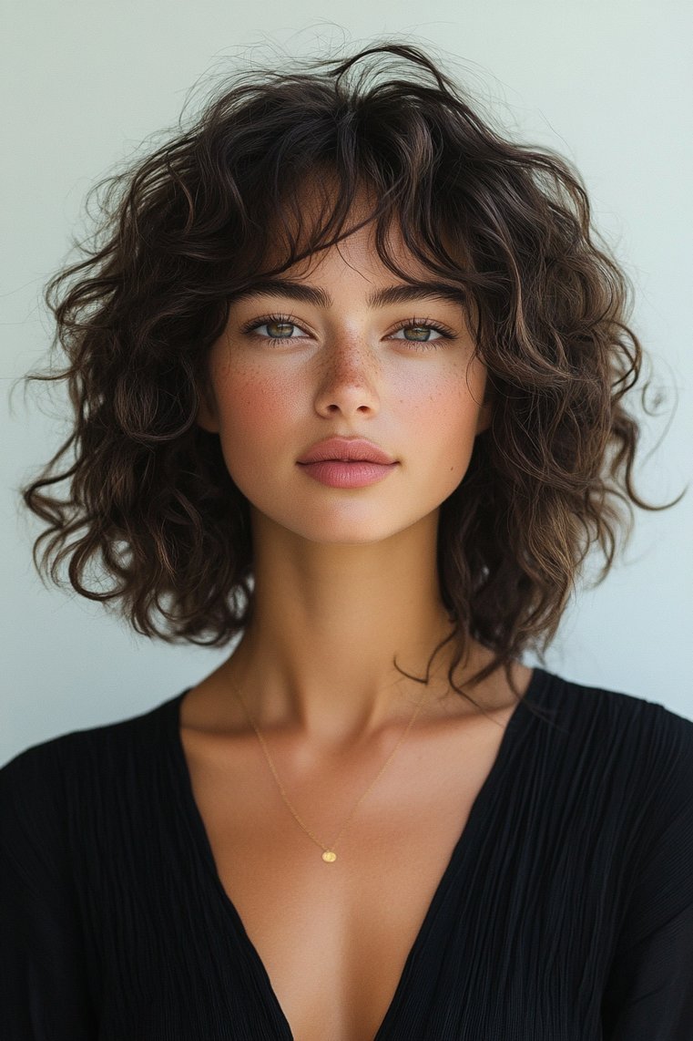 Curly Fringe Haircut