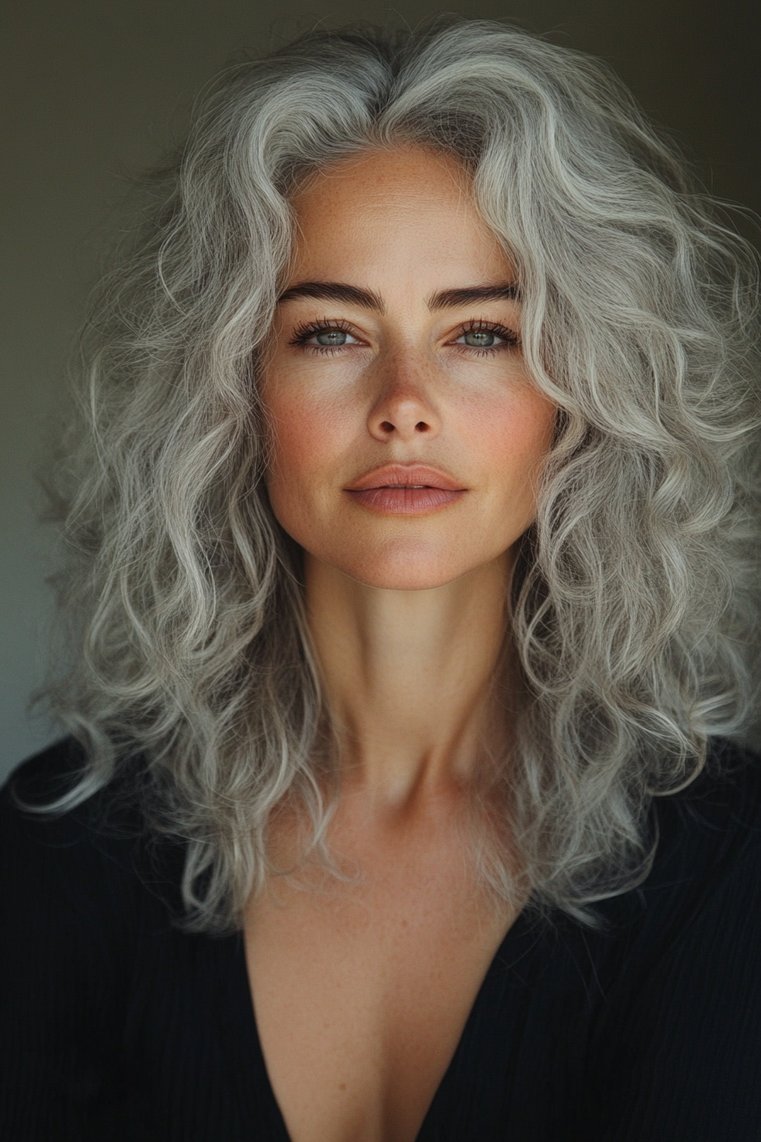 Curly Gray Shag