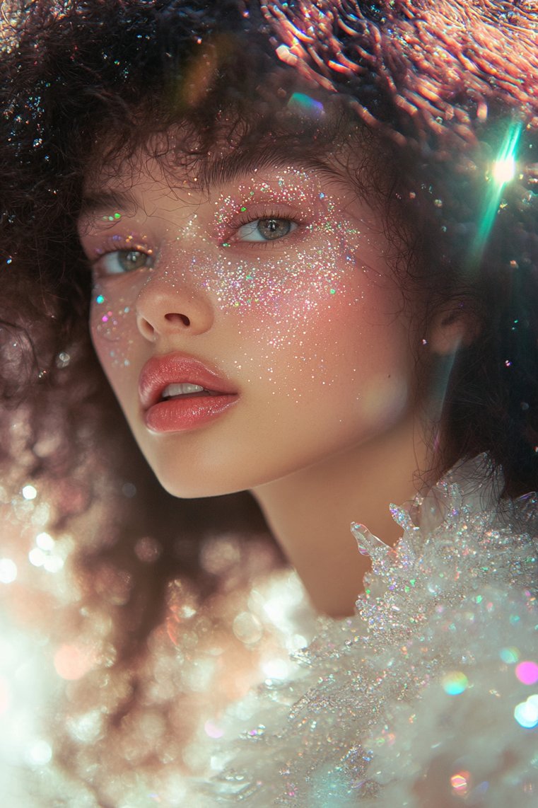 Curly Hair With Glitter