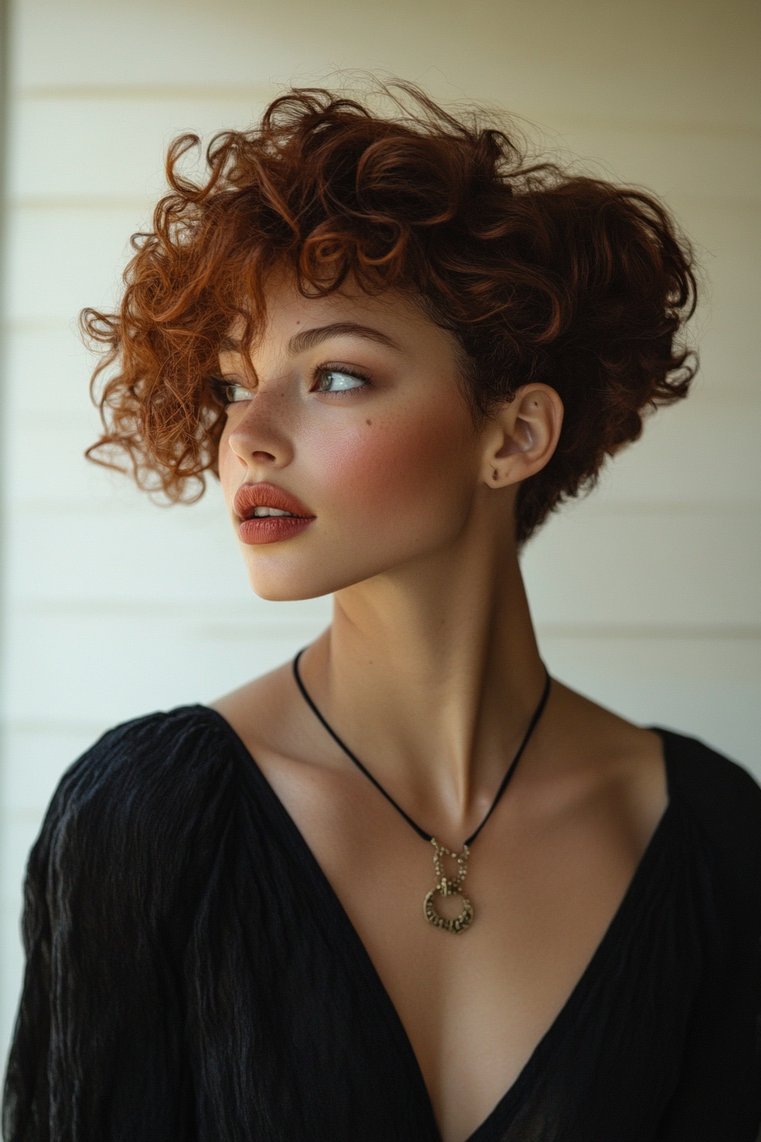 Curly Hair With Side Shave