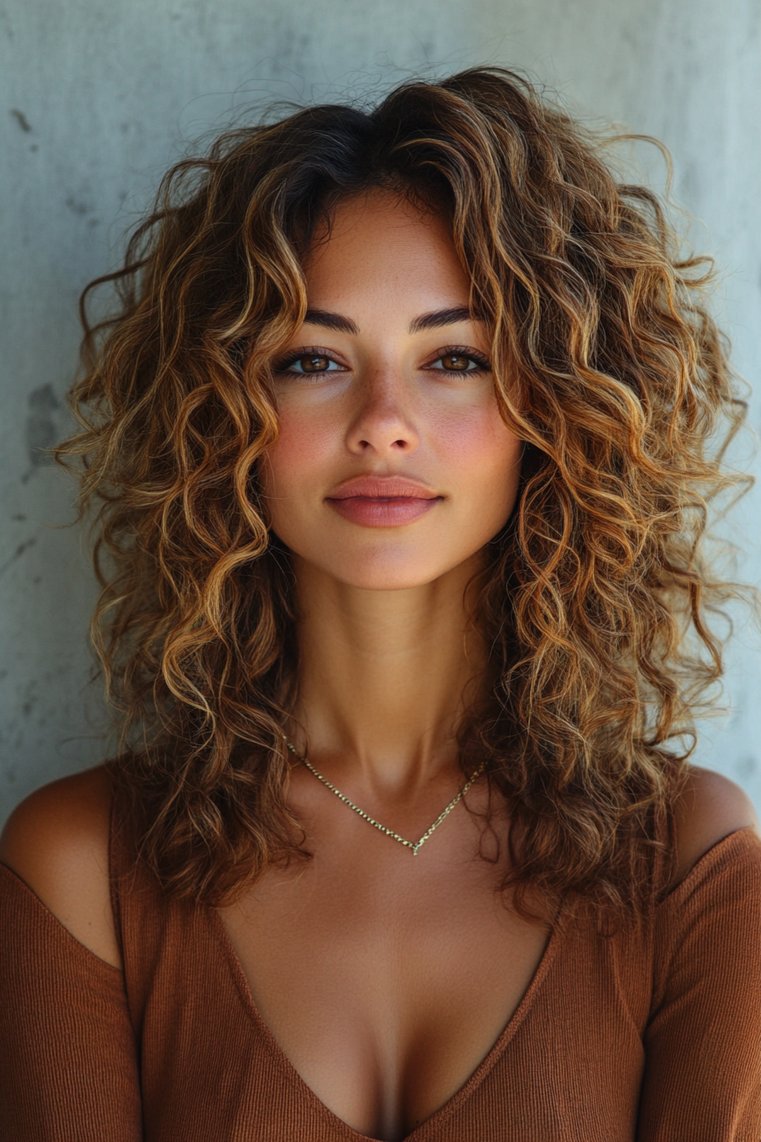 Curly Hair With a Side Part