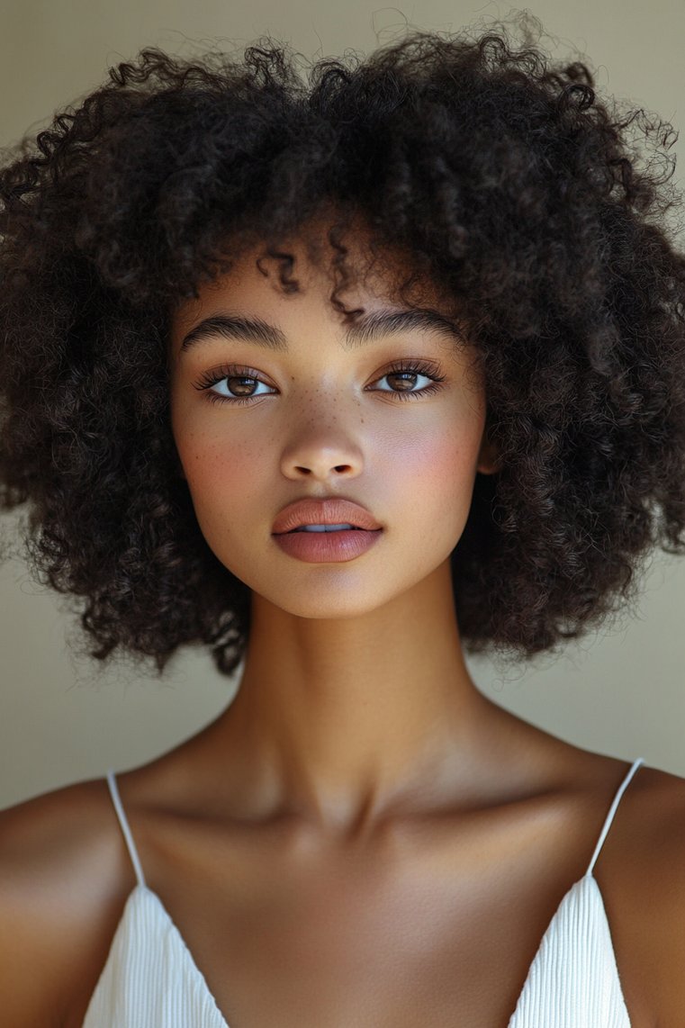 Curly Hair With a Sleek Finish