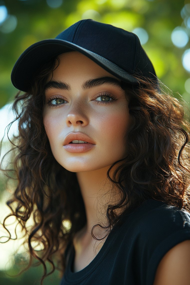 Curly Hair and a Baseball Cap
