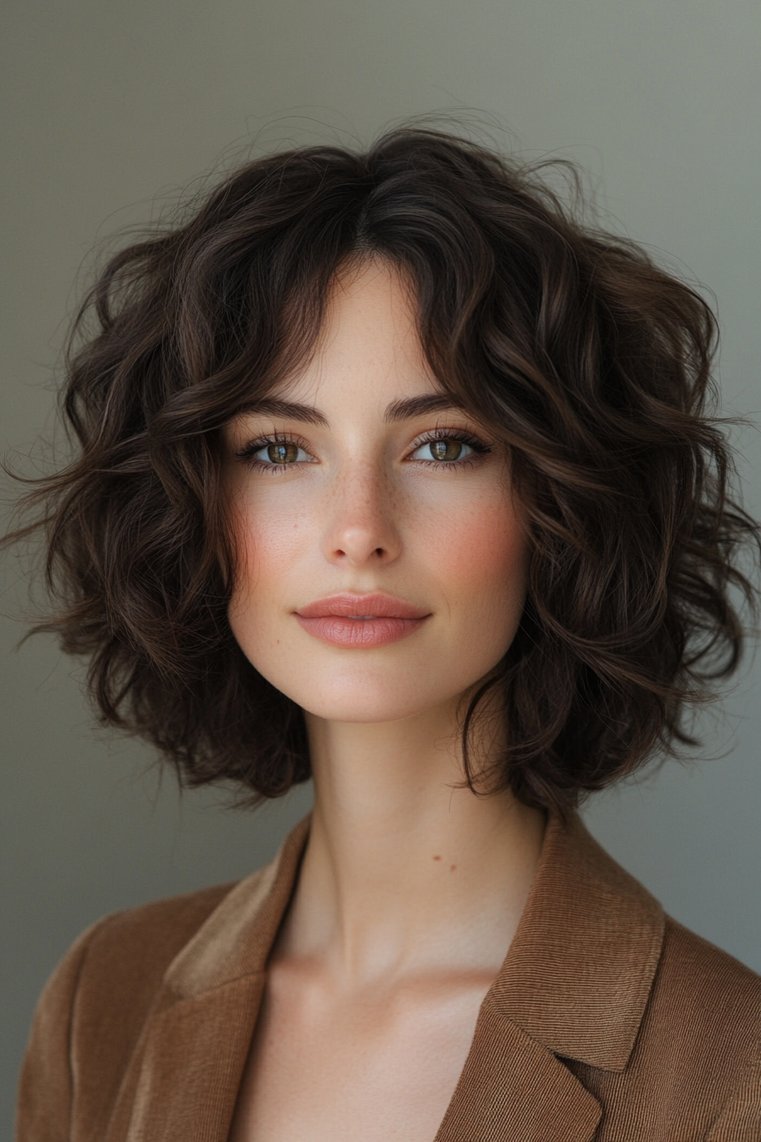 Curly Layered Bob