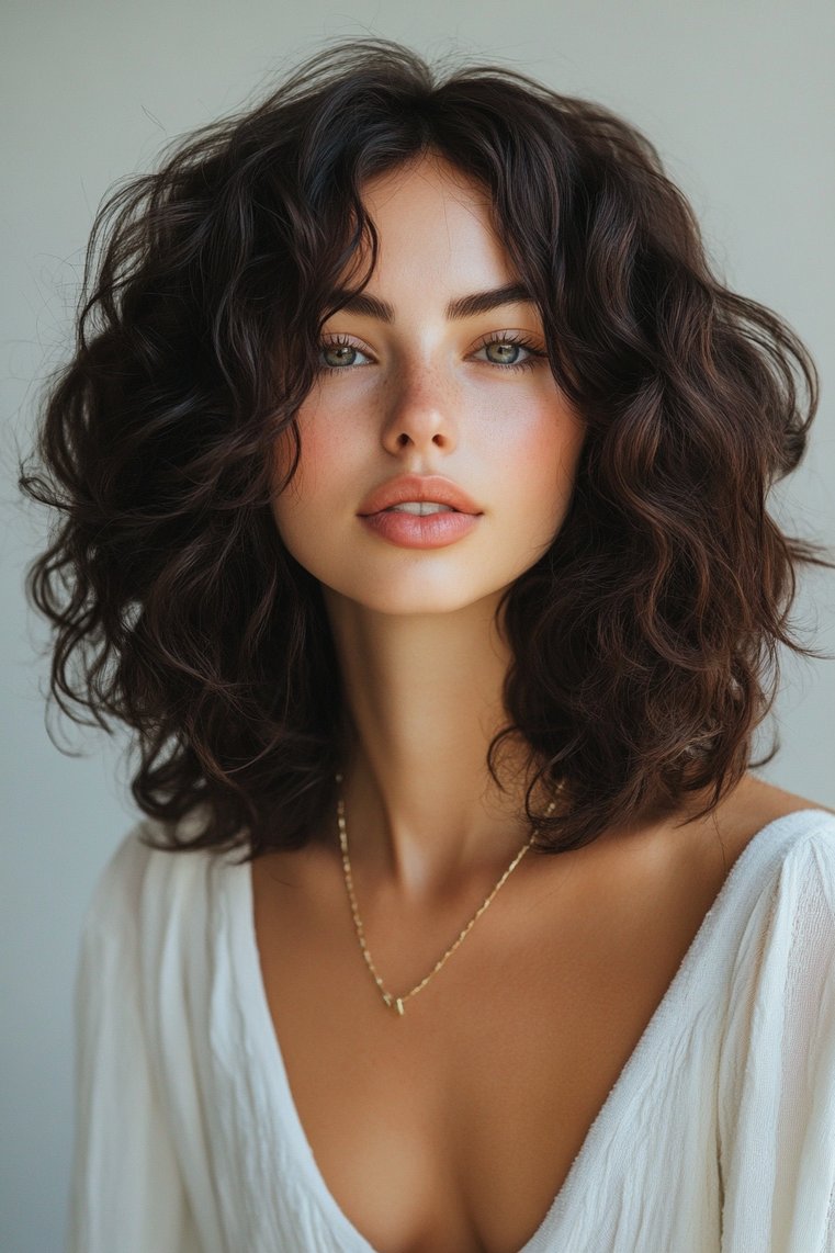 Curly Medium Length Hair