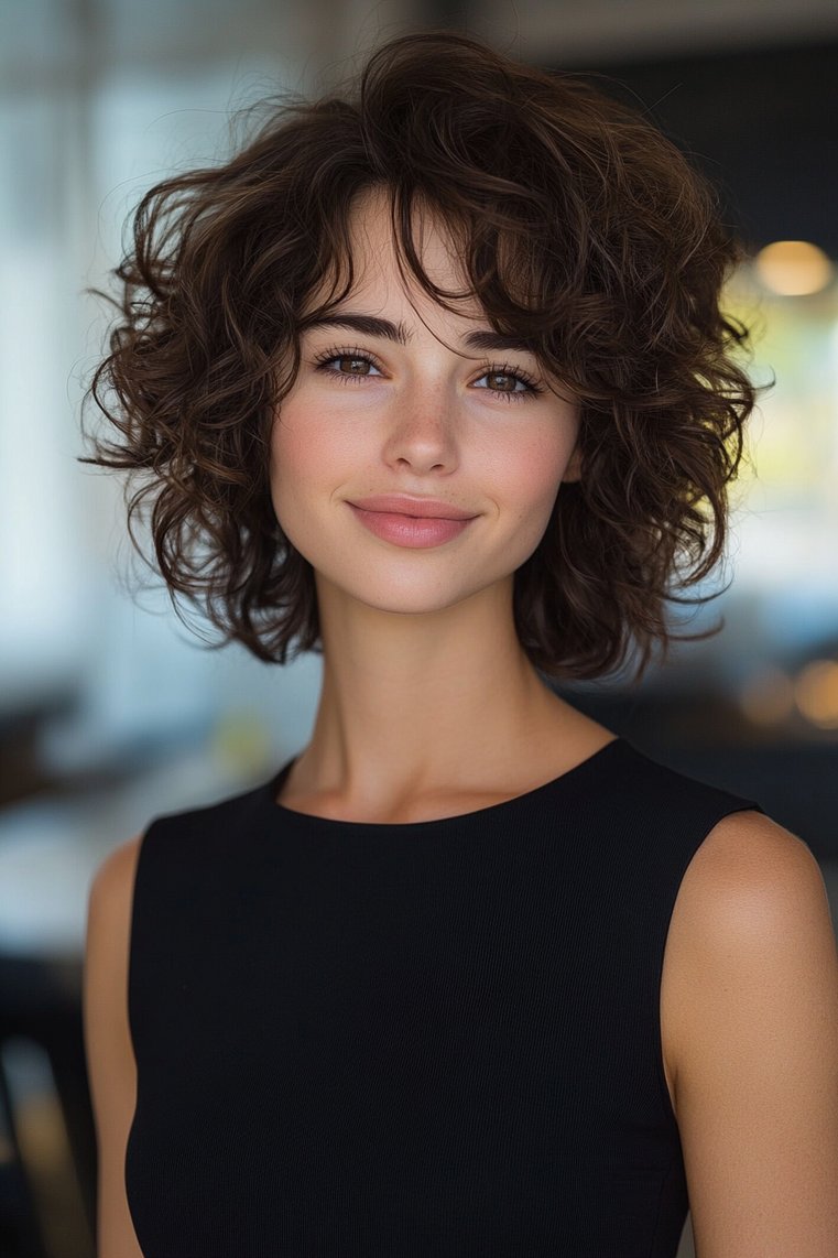 Curly Pixie With Tapered Sides