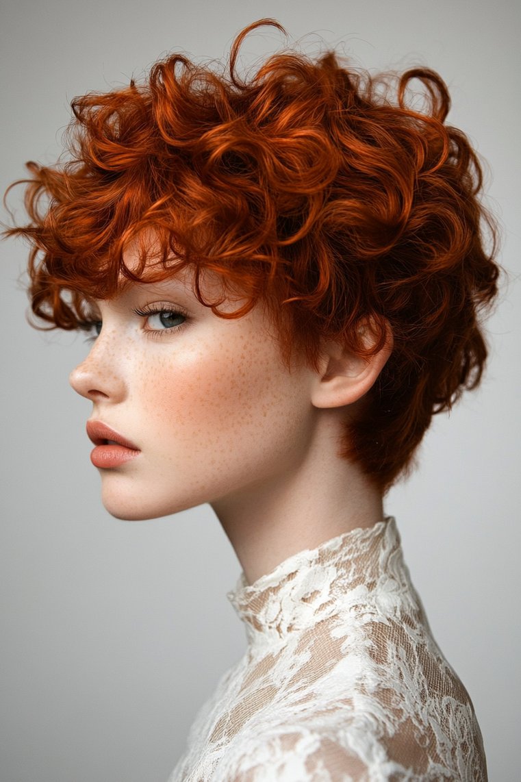 Curly Red Pixie