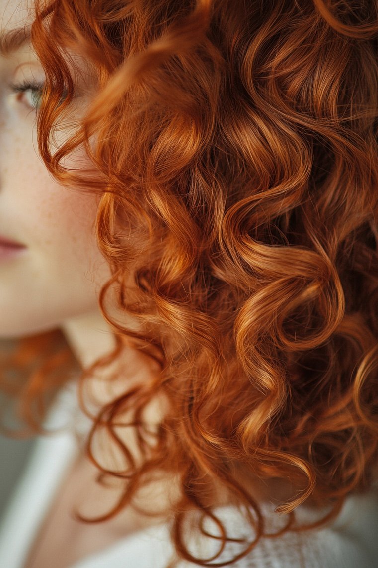 Curly Red Shaggy Cut