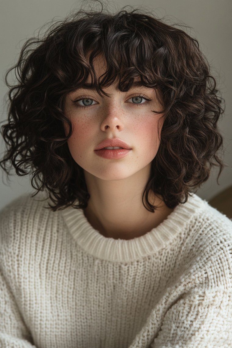 Curly Shaggy Bob