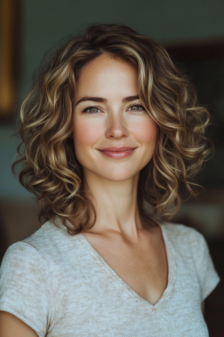Curly Shoulder-Length Hair