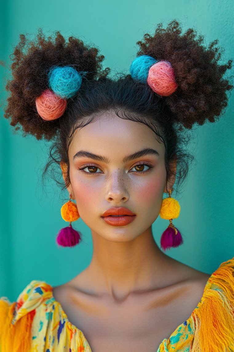 Curly Space Buns