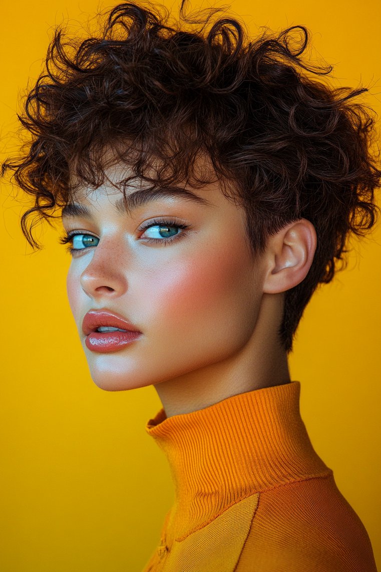 Curly Top With Fade