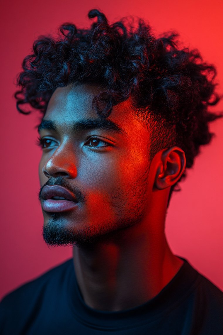 Curly Top With Fade