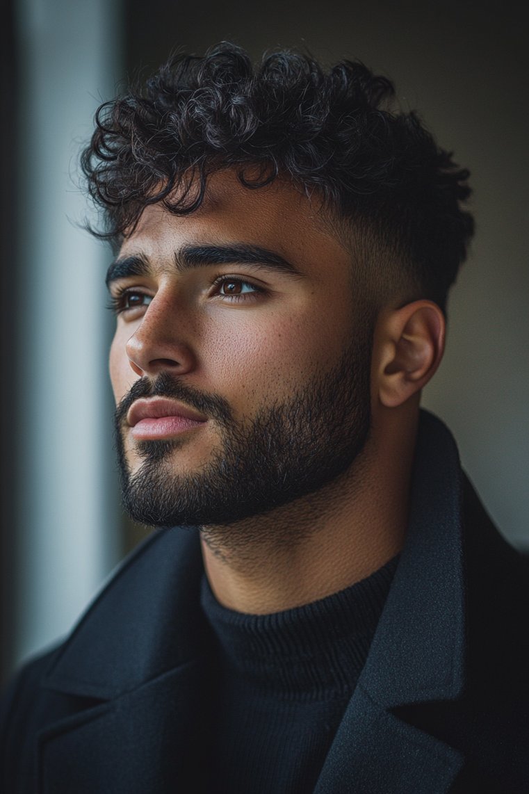 Curly Top With Short Sides
