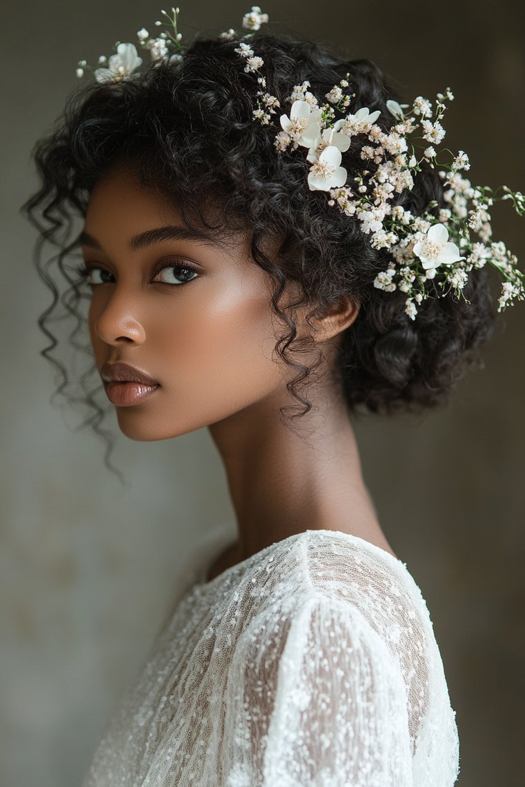 Curly Updo With Accessories