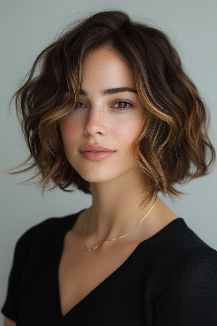 Dark Brown Balayage With Caramel Tips