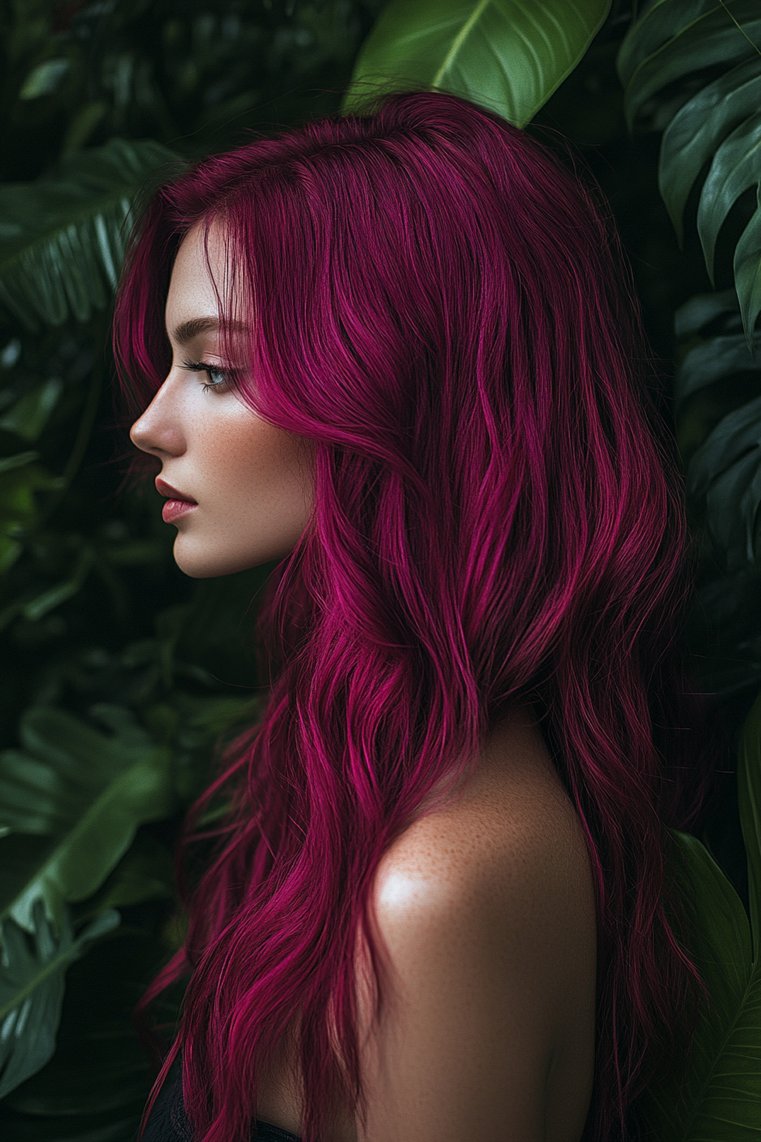 Dark Burgundy Roots With Light Ends